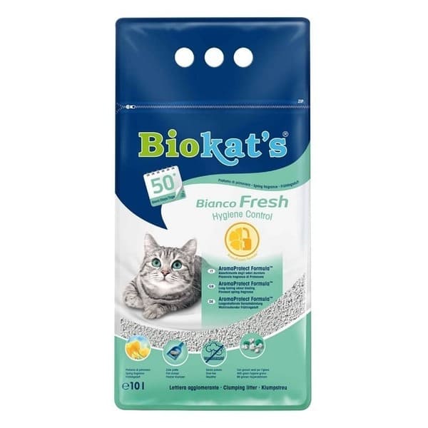 Biokat’s Bianco Fresh kaķu smiltis cementējošas ar svaigu aromātu 10 L 8.5 kg
